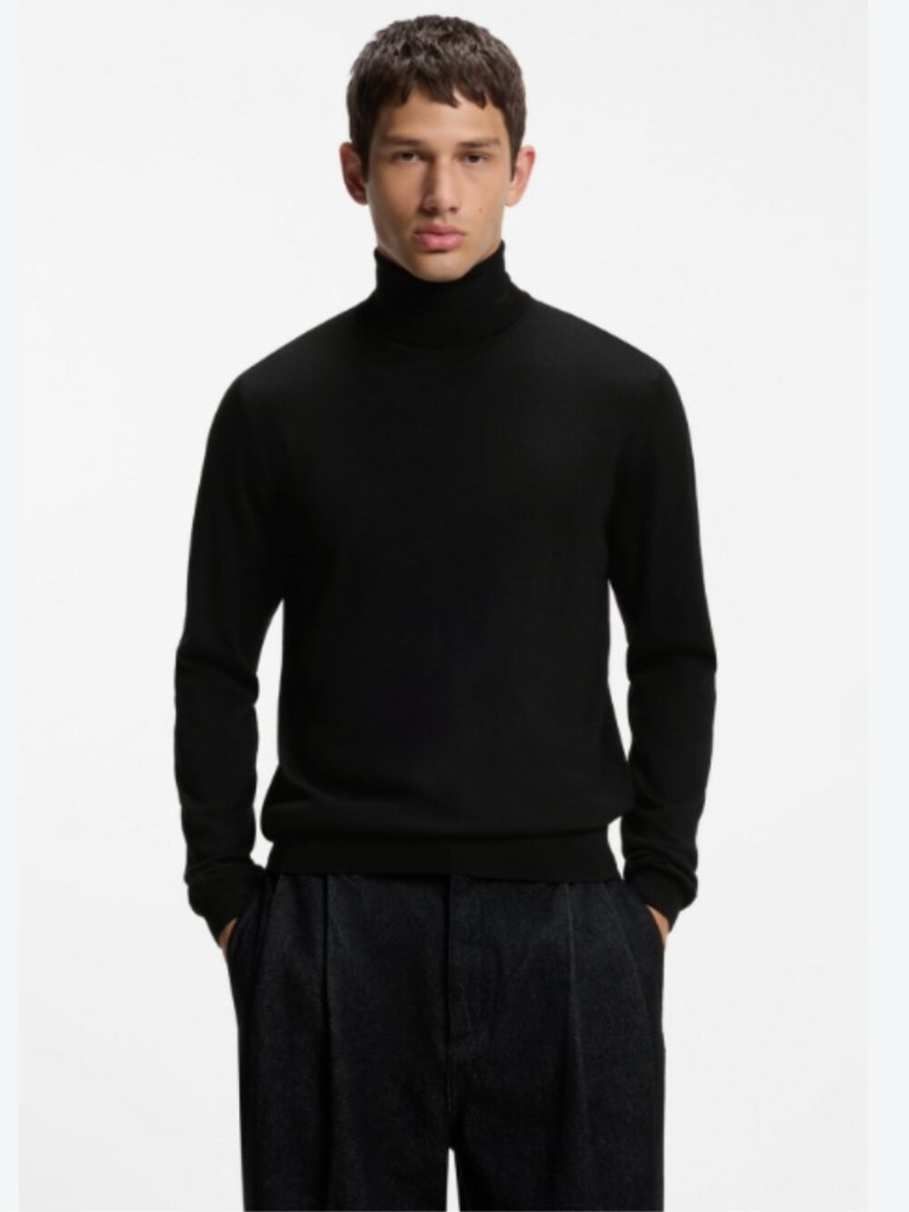 Hugo Boss Warwick Ribbed Wool Turtleneck L NWT